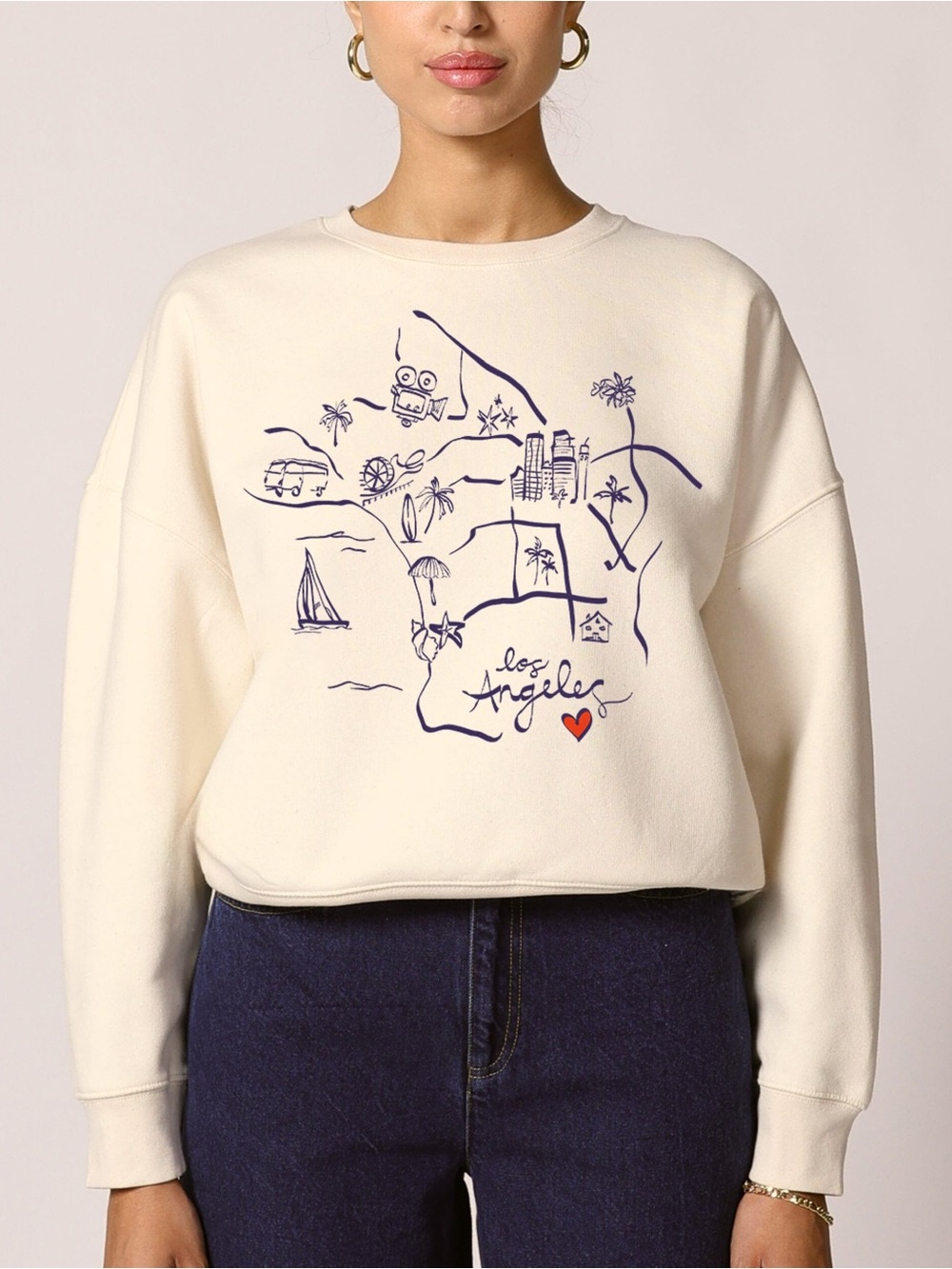 Cleobella Los Angeles Sweatshirt in Cream Size M